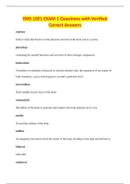 EMS 1021 EXAM 1 Questions with Verified&NewLine;Correct Answers
