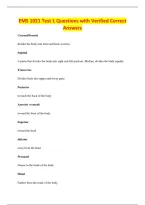 BUNDLE OF EMS 1021 QUESTIONS WITH VERIFIED CORRECT ANSWERS