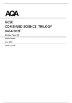 2026 Gcse Combined Science Biology Foundation Paper 2 Mark Scheme 