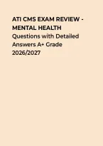 ATI CMS Exam Review &ndash; Mental Health &vert; Questions&comma; Answers & Rationales