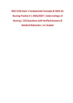 NSG 3130 Exam 1 Fundamental Concepts & Skills for &NewLine;Nursing Practice II &vert; 2026&sol;2027 &vert; Galen College of &NewLine;Nursing &vert; 150 Questions with Verified Answers & &NewLine;Detailed Rationales &vert; A&plus; Graded 