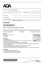 AQA A Level Economics Paper 3 Economic Principles and Issues 2026