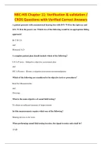 NBC-HIS Chapter 11&colon; Verification & validation &sol;&NewLine;CROS Questions with Verified Correct Answers