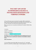 WGU D027 Advanced Pathopharmacological Foundations &ndash; Complete Study Guide with Practice Questions and Verified Answers&NewLine;&NewLine;