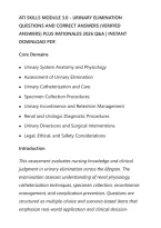 Ati Skills Module 3&period;0 - Urinary Elimination&NewLine;Questions And Correct Answers &lpar;Verified&NewLine;Answers&rpar; Plus Rationales 2026 Q&A &vert; Instant&NewLine;Download Pdf