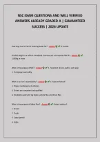 Nsc Exam Questions And Well Verified &NewLine;Answers Already Graded A &vert; Guaranteed &NewLine;Success &vert; 2026 Update 