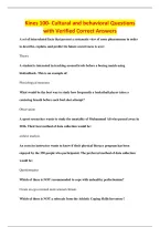Kines 100- Cultural and behavioral Questions&NewLine;with Verified Correct Answers