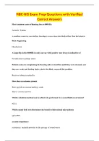NBC-HIS Exam Prep Questions with Verified&NewLine;Correct Answers
