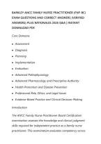 Barkley Ancc Family Nurse Practitioner &lpar;Fnp-Bc&rpar;&NewLine;Exam Questions And Correct Answers &lpar;Verified&NewLine;Answers&rpar; Plus Rationales 2026 Q&A &vert; Instant&NewLine;Download Pdf&period;