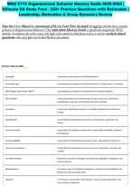 WGU C715 Organizational Behavior Mastery Guide 2025-2026 &ndash; 250&plus; Practice Questions with Rationales for the Objective Assessment&NewLine;&NewLine;