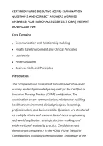 Certified Nurse Executive &lpar;Cenp&rpar; Examination&NewLine;Questions And Correct Answers &lpar;Verified&NewLine;Answers&rpar; Plus Rationales 2026&sol;2027 Q&A &vert; Instant&NewLine;Download Pdf