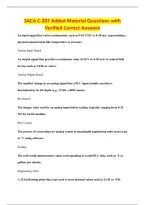 SACA C-207 Added Material Questions with&NewLine;Verified Correct Answers