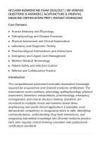 Nccaom Biomedicine Exam 2026&sol;2027 &vert; 100 Verified&NewLine;Questions & Answers &vert; Acupuncture & Oriental&NewLine;Medicine Certification Prep &vert; Instant Download