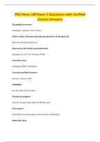 PSU Kines 100 Exam 2 Questions with Verified&NewLine;Correct Answers