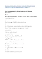 Florida Civics Literacy Exam With Updated&comma; Reviewed Questions And Verified Answers Graded A&plus;&excl;&excl;&excl;