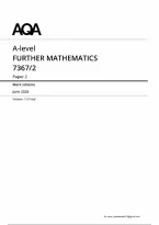 AQA A Level Further Mathematics Paper 2 Mark Scheme 2026