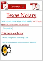 Texas Notary Public Exam Study Guide&colon; 100 Practice Questions with Answers and Rationales&NewLine;&NewLine;