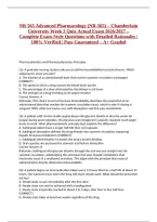 NR 565 Advanced Pharmacology &lpar;NR-565&rpar; &ndash; Chamberlain University Week 2 Quiz Actual Exam 2026&sol;2027 &ndash; Complete Exam-Style Questions with Detailed Rationales &vert; 100&percnt; Verified &vert; Pass Guaranteed &ndash; A&plus; Graded