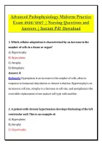 Advanced Pathophysiology Midterm Practice &NewLine;Exam 2026&sol;2027 &vert; Nursing Questions and &NewLine;Answers &vert; Instant Pdf Download 
