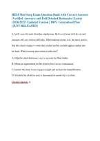 HESI Med-Surg Exam Question Bank with Correct Answers &lpar;Verified Answers&rpar; and Full Detailed Rationales &vert; Latest &lpar;2026&sol;2027&rpar; Updated Version &vert; 100&percnt; Guaranteed Pass &lbrace;JUST RELEASED&rcub;