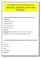 ATI TEAS 7 Science Practice Test &lpar;PDF&rpar; &vert; &lpar;2026&rpar; Science Exam Questions &vert; TEAS 7
