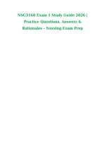 NSG3160 Exam 1 Study Guide 2026 &vert; &NewLine;Practice Questions&comma; Answers & Rationales &ndash; &NewLine;Nursing Exam Prep 