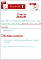 Epic Clinical Informatics Certification Exam Prep&colon; Comprehensive Q&A Study Guide with Answer Key and Rationales&NewLine;