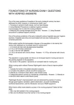 Foundations Of Nursing Exam 1 Questions With Verified Answers