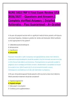 NURS 5433 FNP II Final Exam Review UTA 2026&sol;2027 &ndash; Questions and Answers &vert; Complete Verified Answers &vert; Detailed Rationales &ndash; Pass Guaranteed &ndash; A&plus; Graded