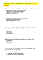 NR304 Final Comprehensive Exam Study Guide &vert; Health Assessment II &vert; 2026 Correct Questions And Answers
