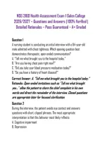 NSG 3160 Health Assessment Exam 1 Galen College 2026&sol;2027 &ndash; Questions and Answers &vert; 100&percnt; Verified &vert; Detailed Rationales &ndash; Pass Guaranteed &ndash; A&plus; Graded
