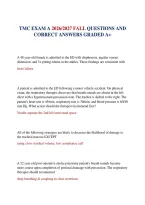 Tmc Exam A 2026&sol;2027 Fall Questions And Correct Answers Graded A&plus;&NewLine;&NewLine;