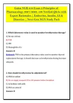 Galen NUR 210 Exam 3 Principles of &NewLine;Pharmacology 2027&sol;2028&colon; 100 Verified Q&As with &NewLine;Expert Rationales &vert; Endocrine&comma; Insulin&comma; GI & &NewLine;Diuretics &vert; Next-Gen NGN Study Pack 