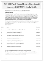 NR 601 Final Exam Review Questions &&NewLine;Answers 2026&sol;2027 &vert; Study Guide