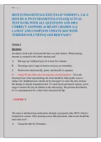 HESI Fundamentals Exit Exam Versions 1&comma; 2 & 3&colon; RN & PN Practice Questions&comma; Answers and Rationales 