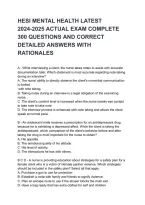 HESI Mental Health Nursing Exam&colon; Comprehensive Practice Questions&comma; Answers & Rationales Study Guide