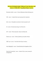 NURS 6501 Advanced Pathophysiology Midterm Advanced Pathophysiology Midterm questions answers Questions and Answers 100 Pass