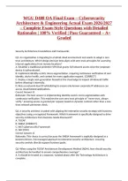 WGU D488 OA Final Exam &ndash; Cybersecurity Architecture & Engineering Actual Exam 2026&sol;2027 &ndash; Complete Exam-Style Questions with Detailed Rationales &vert; 100&percnt; Verified &vert; Pass Guaranteed &ndash; A&plus; Graded