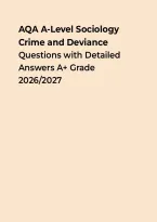 AQA A-Level Sociology Crime and Deviance &ndash; Practice Questions with Detailed Answers A&plus; Grade &ndash; Questions&comma; Answers & Rationales