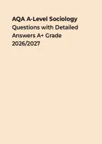 AQA A-Level Sociology Questions with Detailed Answers A&plus; Grade 2026&ndash;2027 &ndash; Questions&comma; Answers & Rationales