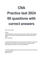 CNA Practice Test 2026&sol;2027 &vert; 60 Questions & Answers&comma; Certified Nursing Assistant Exam Review & Certification Prep