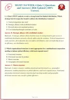 MGMT 314 WEEK 4 Quiz 1 &vert; Questions and Answers with Rationales &vert; 2026-2027 Updated 