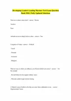 Developing Leaders Leading Marines Test Questions and Answers Exam Question with 100 Correct Answers 2026