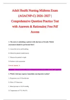 Adult Health Nursing Midterm Exam 2026-2027 QUESTIONS AND ANSWERS ALREADY GRADED A&plus;&period;&NewLine;100&percnt; Verified Solutions &vert; Updated Per Latest Guidelines &vert; Graded A&plus;