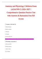 Anatomy Exam 2026-2027 QUESTIONS AND ANSWERS ALREADY GRADED A&plus;&period;&NewLine;100&percnt; Verified Solutions &vert; Updated Per Latest Guidelines &vert; Graded A&plus;
