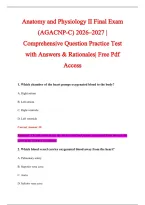 Anatomy Exam 2026-2027 QUESTIONS AND ANSWERS ALREADY GRADED A&plus;&period;&NewLine;100&percnt; Verified Solutions &vert; Updated Per Latest Guidelines &vert; Graded A&plus;