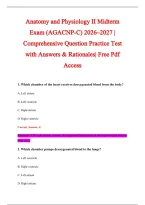 Anatomy Exam 2026-2027 QUESTIONS AND ANSWERS ALREADY GRADED A&plus;&period;&NewLine;100&percnt; Verified Solutions &vert; Updated Per Latest Guidelines &vert; Graded A&plus;