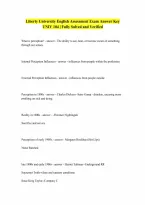 UNIV 104 English Assessment Liberty University answers complete solutions Exam with correct Answers
