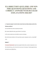 Fls Director&rsquo;s Quiz &lpar;Fire And Non-&NewLine;Fire Questions&rpar; Questions And&NewLine;Correct Answers With Detailed&NewLine;Explanations 2026&sol;2027