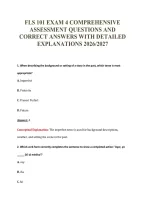 Fls 101 Exam 4 Comprehensive&NewLine;Assessment Questions And&NewLine;Correct Answers With Detailed&NewLine;Explanations 2026&sol;2027